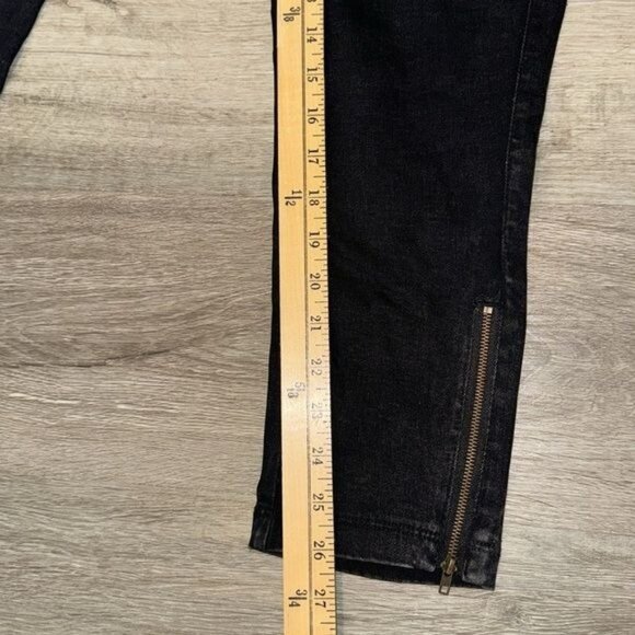 Tickled Teal Black Moto Jeggings 3X With Zipper Details & Elastic Waistband - Picture 8 of 9